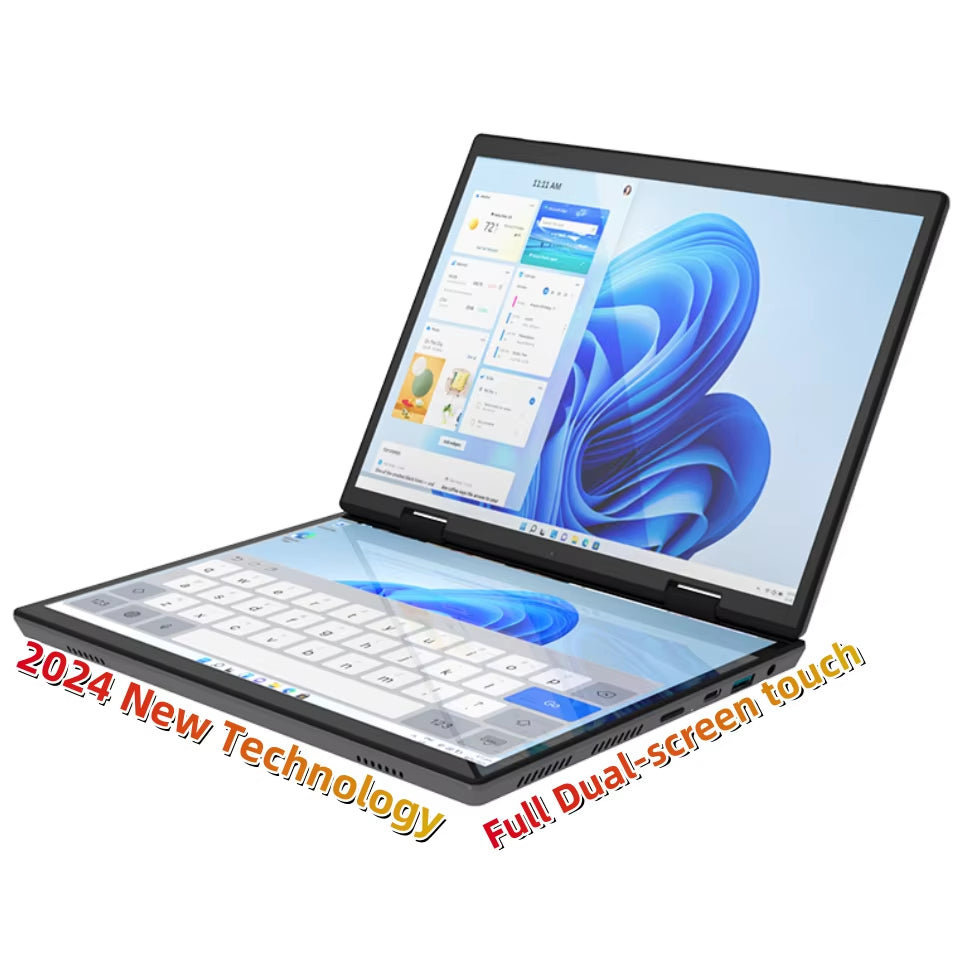 2024 New 14Inch 2 in 1 YOGA  N95 12Th Gen 3.4GHZ DDR4 Dual Display Double Full Touch Screen Laptop