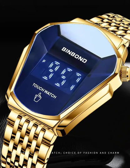 2022 Fashion Touch Screen LED Sport Brand Watch New Design 3D Glass Men Gold Wrist Digital Watches Man Clock Casual Wristwatch