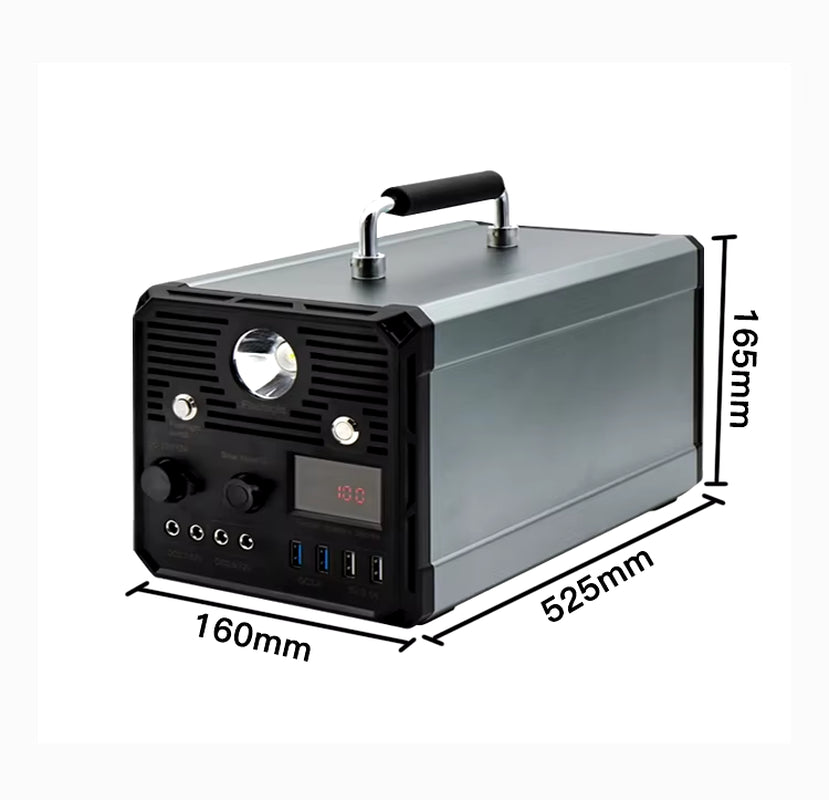 1000W Power Supply Portable Solar Generator 12V 40Ah 480Wh Charging Camping 220V Portable Power Station