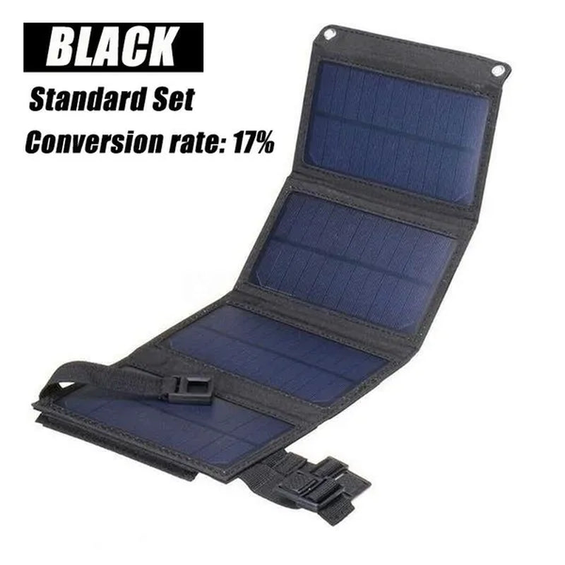 2000W High Power Output Waterproof USB Outdoor Sunpower Foldable Solar Panels Cells 5V Portable Solar Mobile Battery for Traveling Camping Hiking Black/Camouflage