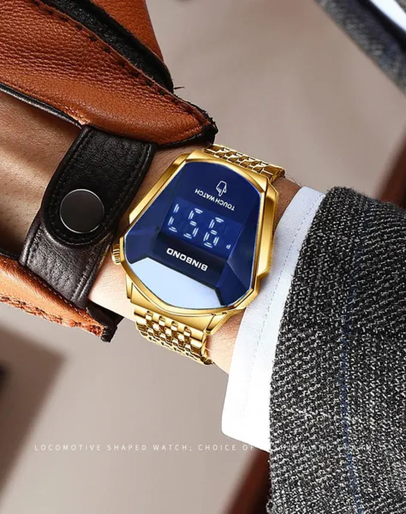 2022 Fashion Touch Screen LED Sport Brand Watch New Design 3D Glass Men Gold Wrist Digital Watches Man Clock Casual Wristwatch