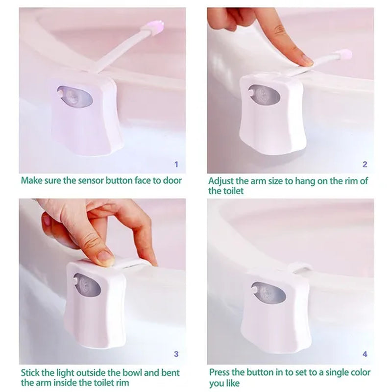 8 or 16 Colors Human Motion Sensor Toilet Light Bathroom Night Light Home Decoration