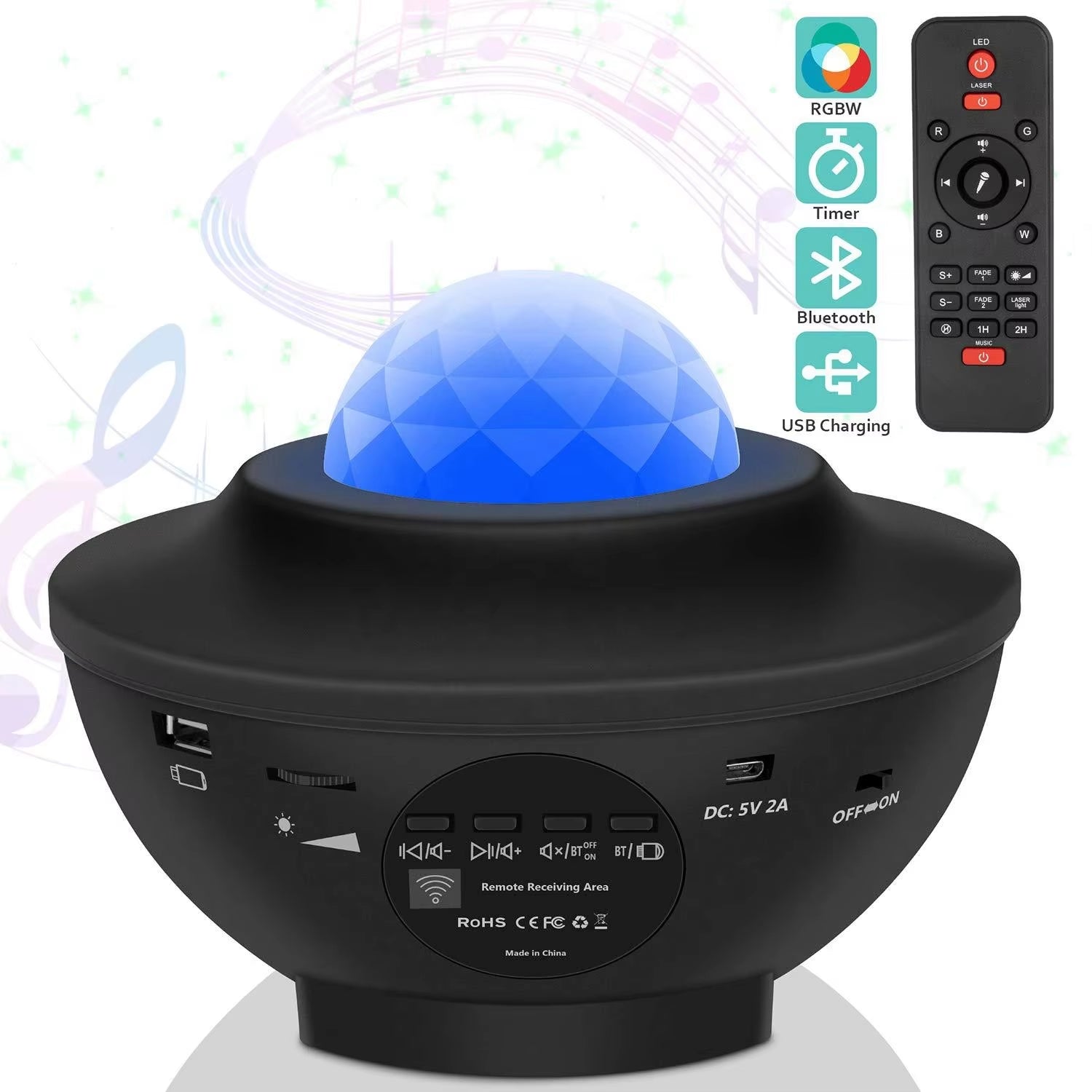 PRO Rechargeable Galaxy Projector Home Decor WIFI Alexa LED Starry Star Night Light Projector with Remote Controller