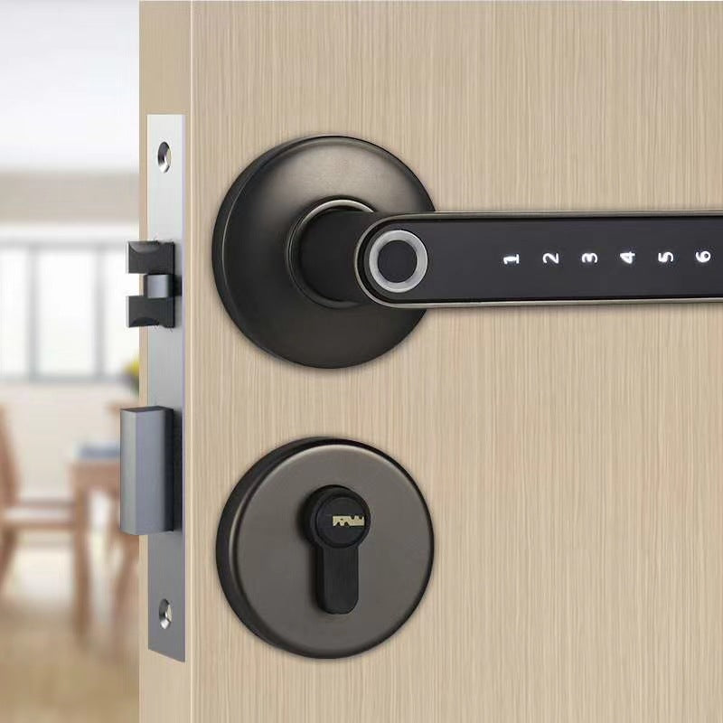 Compatible with Apple, Fingerprint Door Lock Smart Bluetooth Password Handle Lock APP Unlock Keyless Entry Works with IOS Android