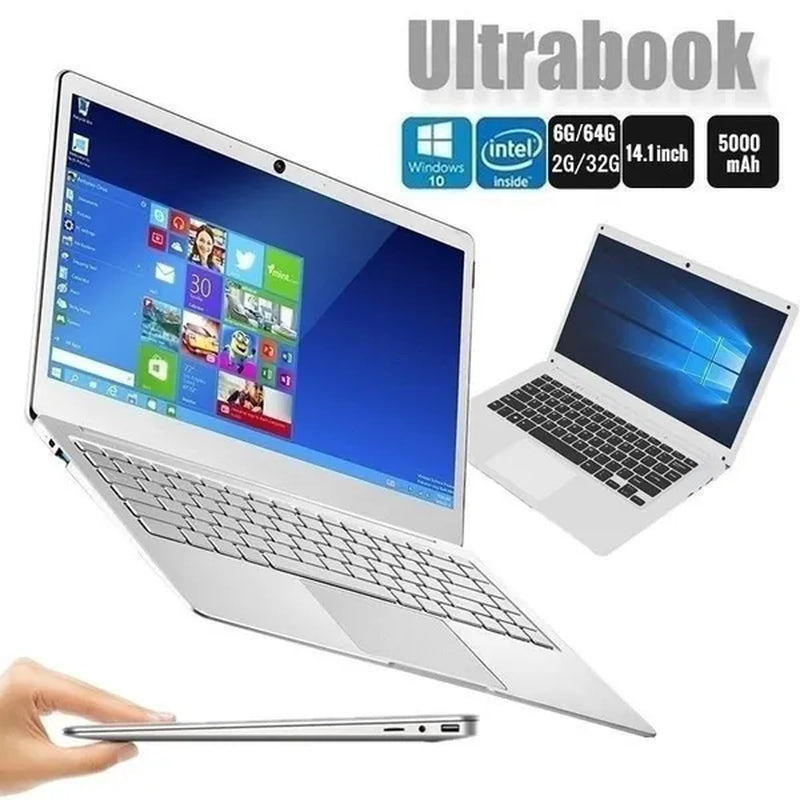 14.1 Inch Laptop Computer Intel J4105 RAM 6G SSD 64G/128G Windows 10 Student Notebook Office Work Job Learning Tool Gadgetl Gadget