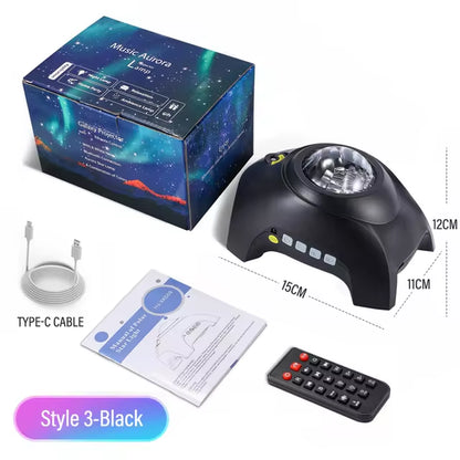 Star Projector 3 in 1 Galaxy Night Light Projector Wireless Music Speaker Aurora/Moon/Starry for Kids Baby Teen Adults