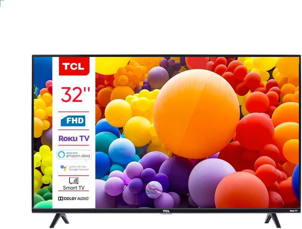 TCL 32S357 32" Class 3 Series Full HD LED Smart Roku TV Works with Siri, Alexa, and Google Assistant (Renewed)